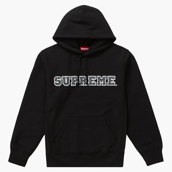 Supremo la felpa più con cappuccio nera
