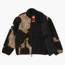 Supreme The North Face Bleached Denim Print Fleece Jacket Black