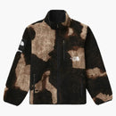 Supreme The North Face Bleached Denim Print Fleece Jacket Black