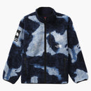 Supreme The North Face Bleached Denim Print Fleece Jacket Indigo