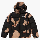 Supreme The North Face Bleached Denim Print Nuptse Jacket Black