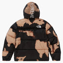 Supreme The North Face Bleached Denim Print Nuptse Jacket Black