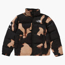 Supreme The North Face Bleached Denim Print Nuptse Jacket Black