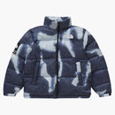 Supreme The North Face Bleached Denim Print Nuptse Jacket Indigo