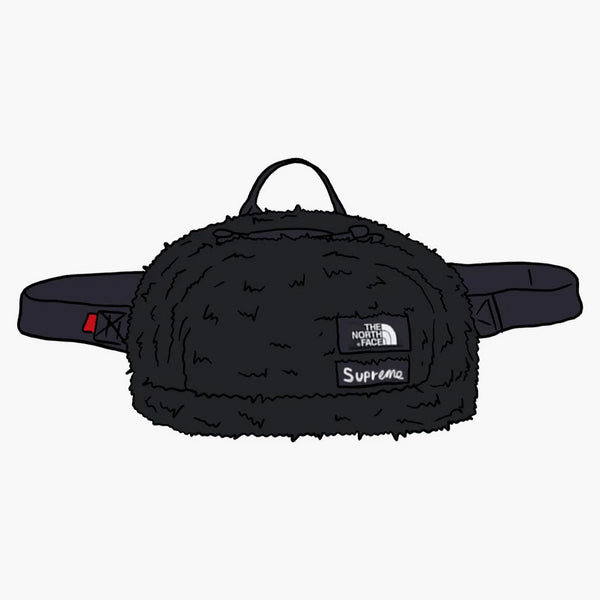 Supreme The North Face Faux Fur Waist Bag Black