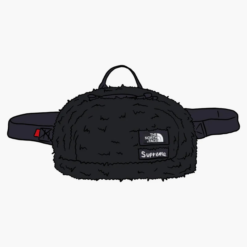 Supreme The North Face Faux Fur Waist Bag Black