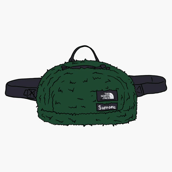 Supreme The North Face Faux Fur Waist Bag Green