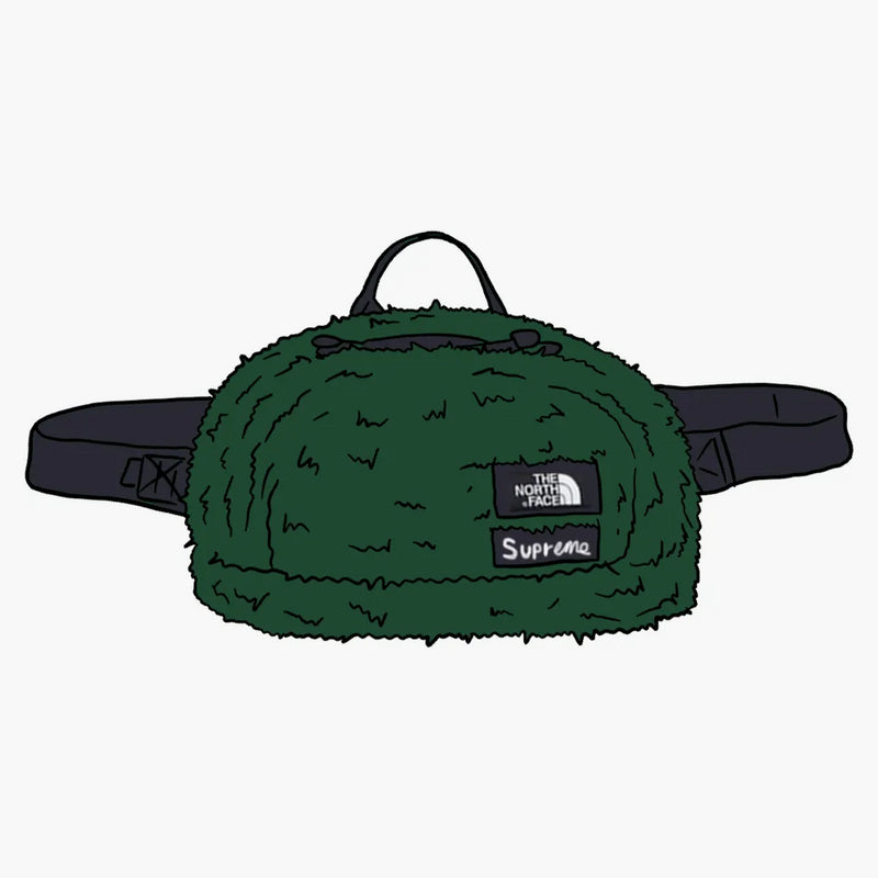 Supreme The North Face Faux Fur Waist Bag Green
