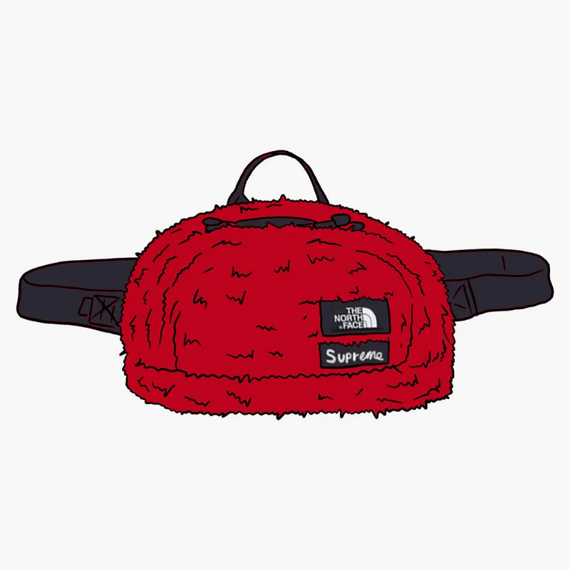 Supreme The North Face Faux Fur Waist Bag Red