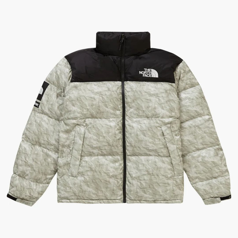 Supreme The North Face Paper Print Nuptse Jacket Paper Print