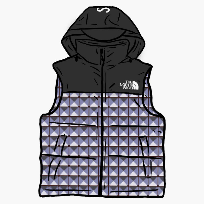 Supreme The North Face Studded Nuptse Vest Royal