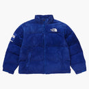 Supreme The North Face Suede Nuptse Jacket Blue