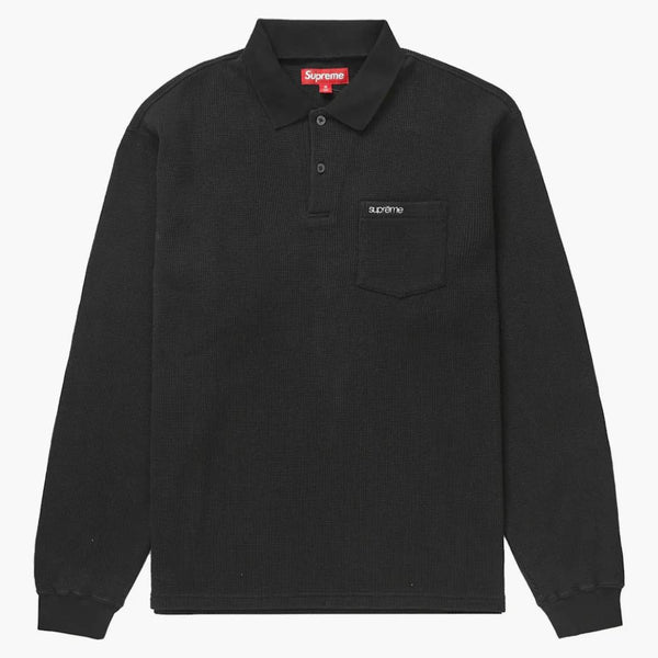 Supreme thermal l/s polo black