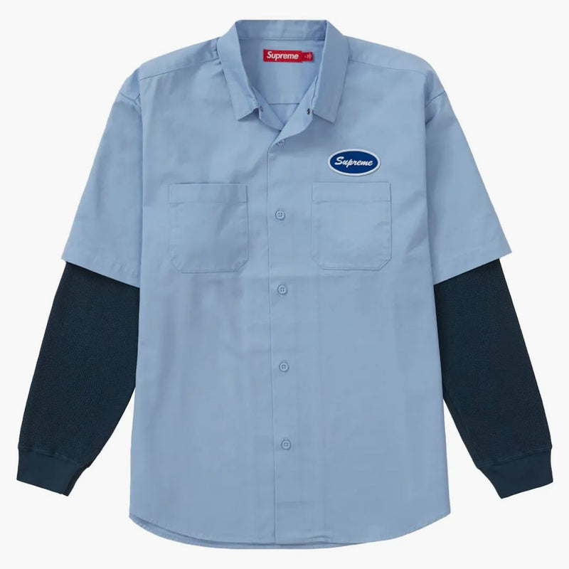 Supreme Thermal Sleeve Work Shirt Light Blue