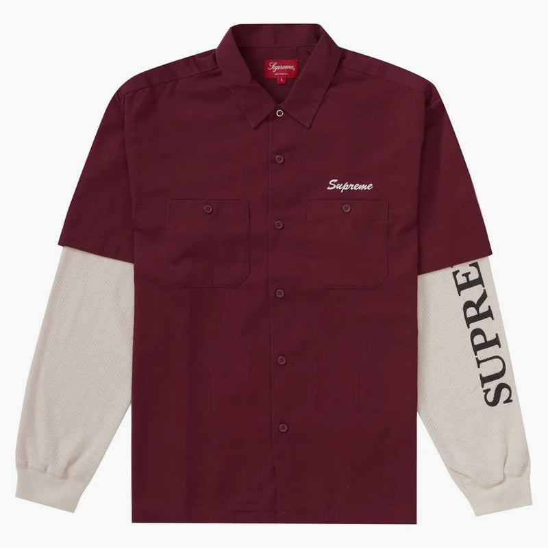 Supreme Thermal Work Shirt Dusty Maroon