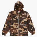 Supreme Thermal Zip Up Hooded Sweatshirt Brown Camo