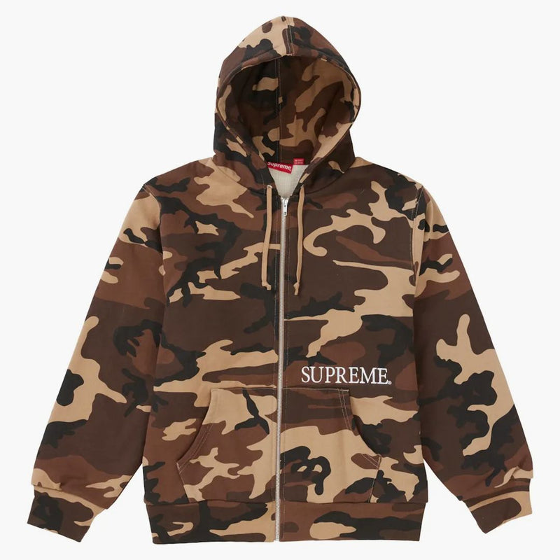 Nejvyšší tepelný zip na mikinu s kapucí hnědá Camo