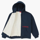 Supreme thermal zip up hooded sweatshirt navy