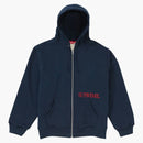 Supreme thermal zip up hooded sweatshirt navy