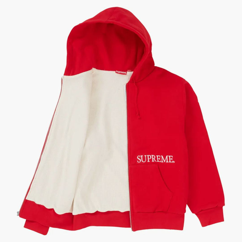 Supreme Thermal Zip Up Hooded Sweatshirt Red