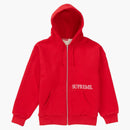 Supreme thermal zip up hooded sweatshirt red