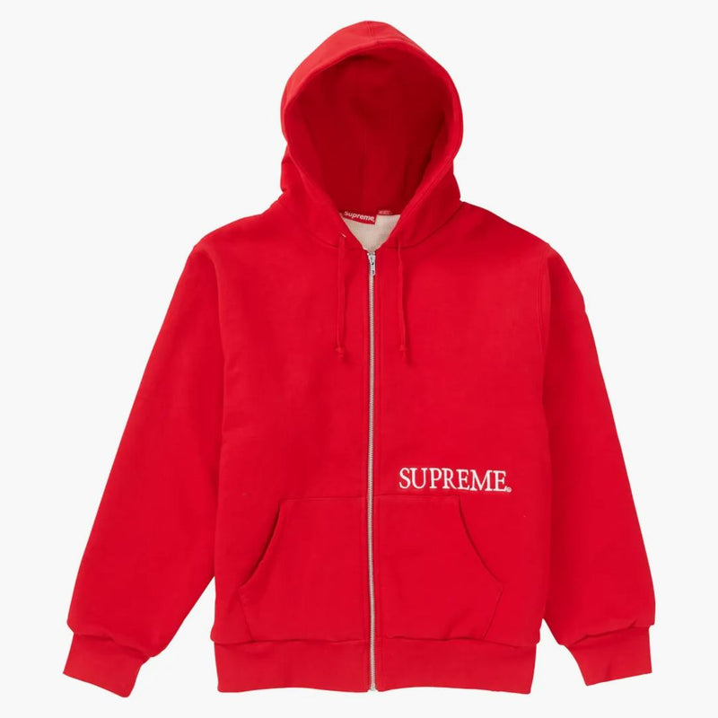Supreme Thermal Zip Up Hooded Sweatshirt Red