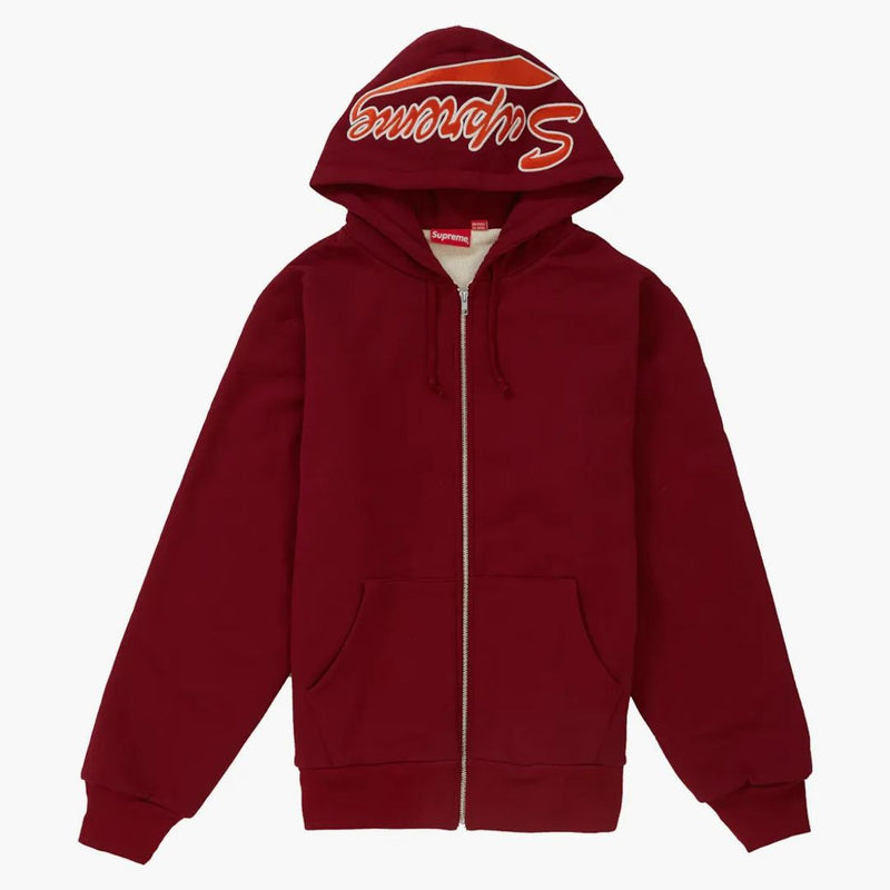 Supreme thermal zip up sweatshirt cardinal