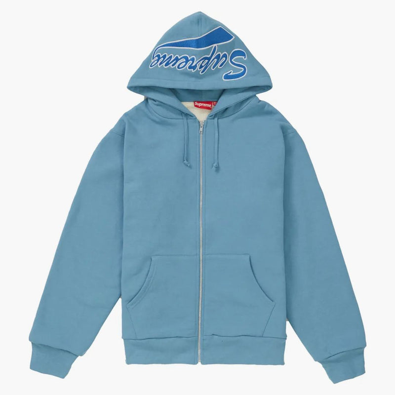 Supreme thermal zip up sweatshirt dusty blue