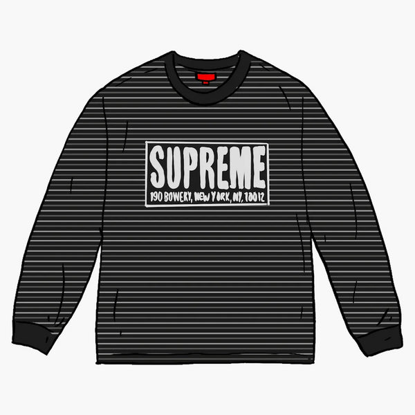 Stripe sottile suprema l/s top nero