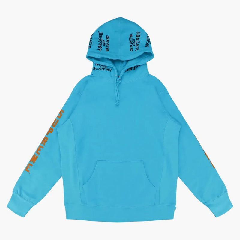 Najwyższy thrasher chłopak z kapturem bluza lekka Aqua