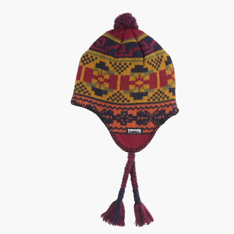 Supreme Thrasher Earflap Beanie czerwona