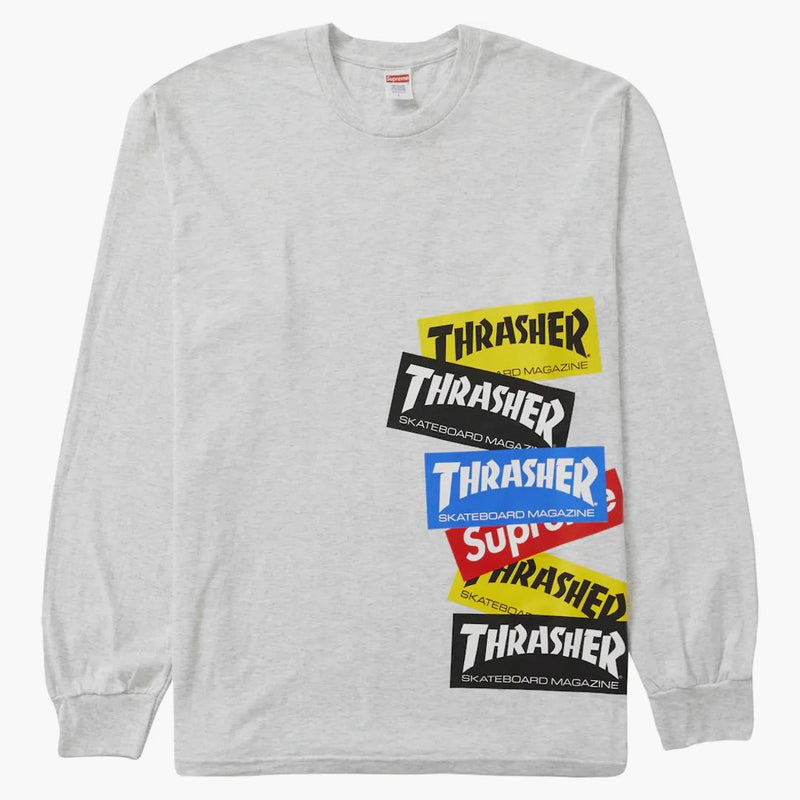 Supreme Thrasher Multi Logo L/S Tea Ash Grey