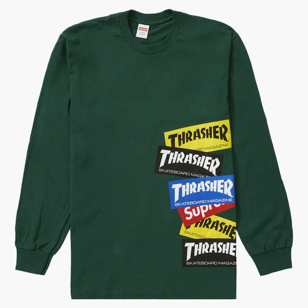 Supreme Thrasher Multi Logo l/s tea Dark Green