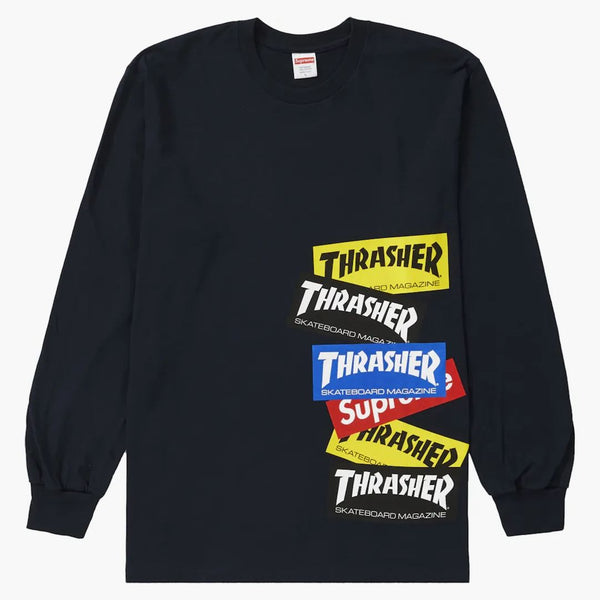 Supreme Thrasher Multi Logo L/S Tea Navy