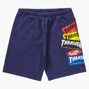 Supreme Thrasher Multi Logo Sweatshort Washed Navy