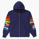 Supreme Thrasher Multi Logo Zip Up Hooded Sweatshirt Washed Navy