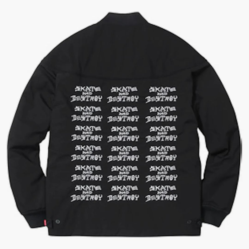 Supreme Thrasher Poplin Crew chaqueta negra