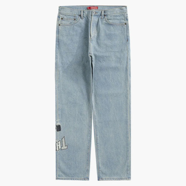 Thrasher supremo jean regolare lavato blu