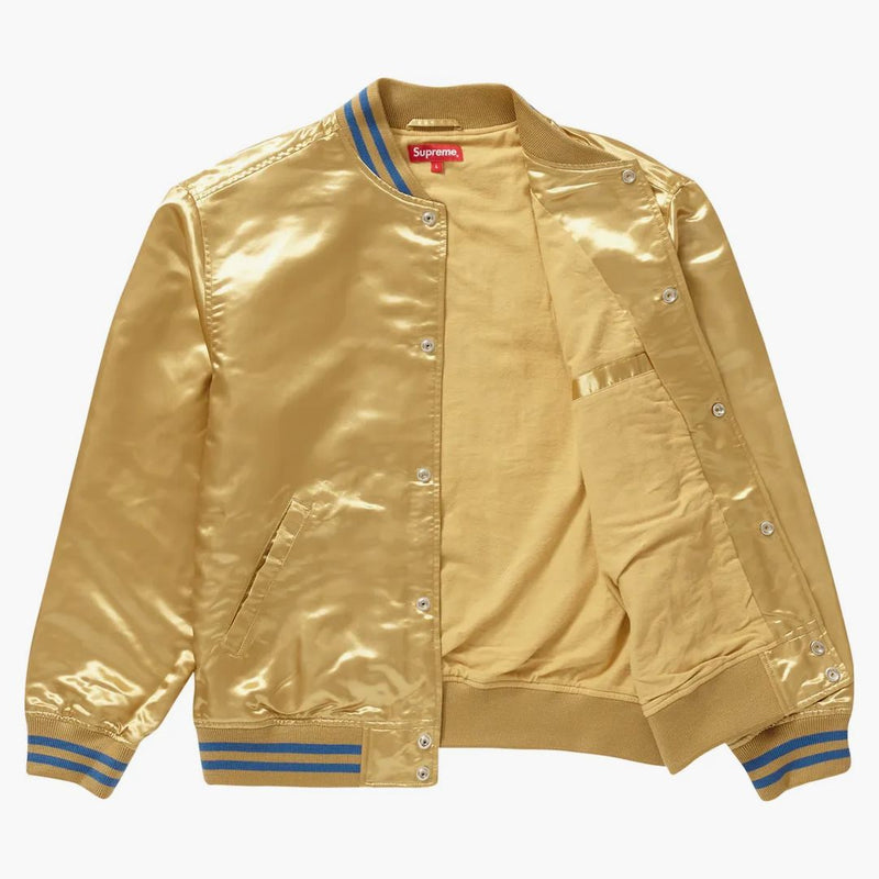 Supreme Thrasher Satin Varsity Jacket Gold