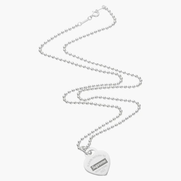 Supreme Tiffany & Co. Återvänd till Tiffany Heart Tag Pendant Silver