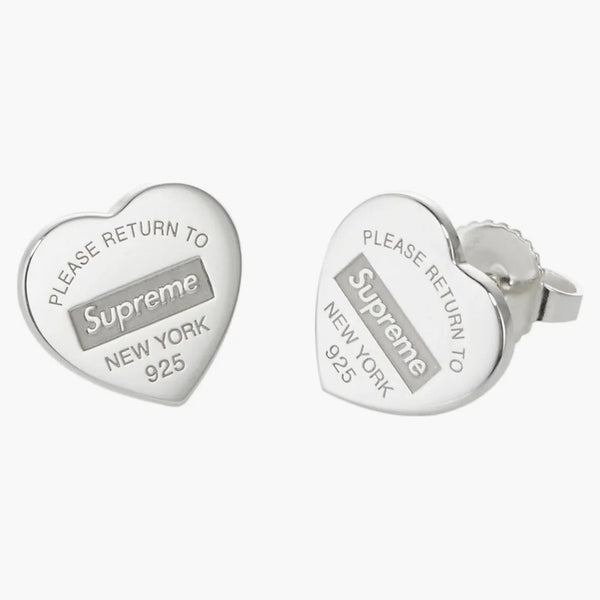 Supreme Tiffany & Co. Return to Tiffany Heart Tag Stud örhängen (uppsättning av 2) silver