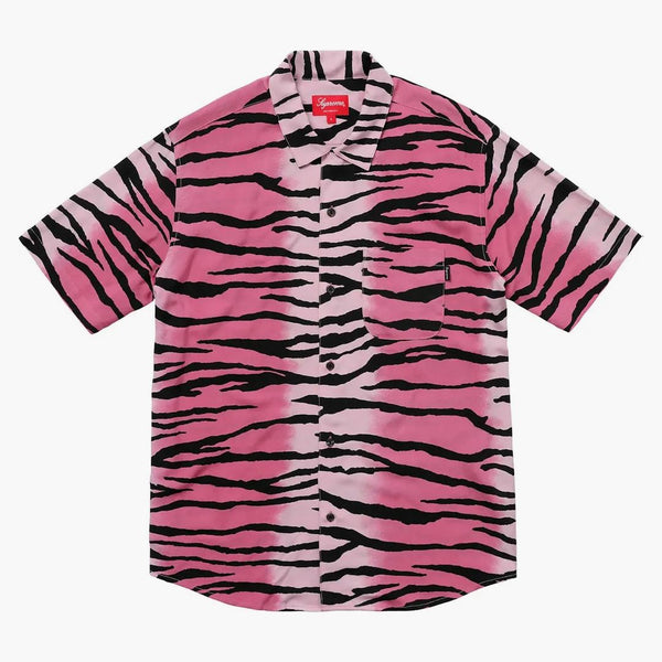 Supreme Tiger Stripe Rayon Shirt Magenta