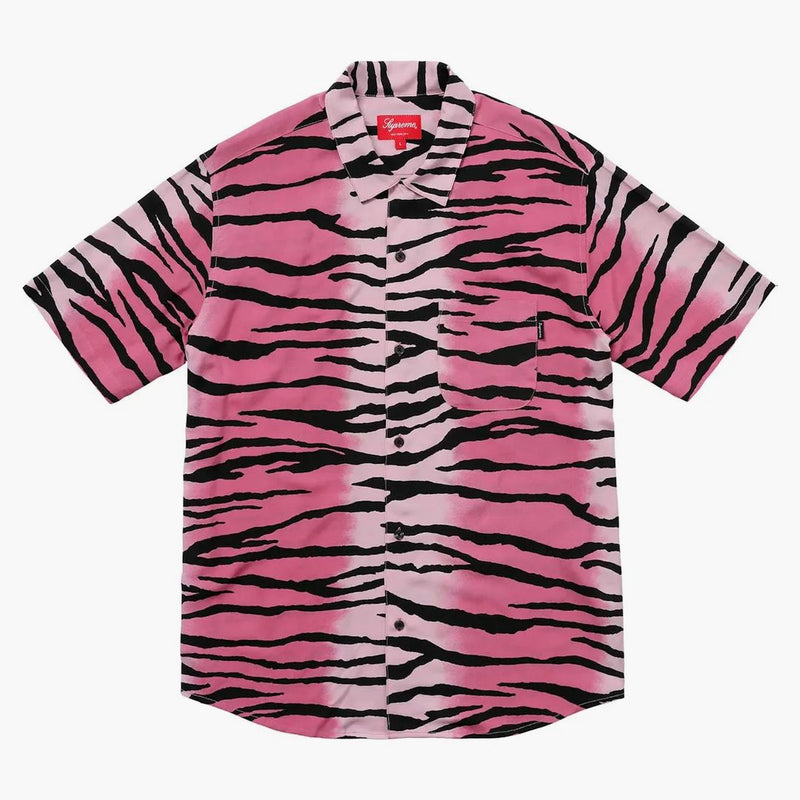 Supreme Tiger Stripe Rayon Shirt Magenta