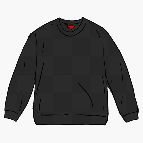 Supreme Tonal Checkerboard liten låda tröja svart