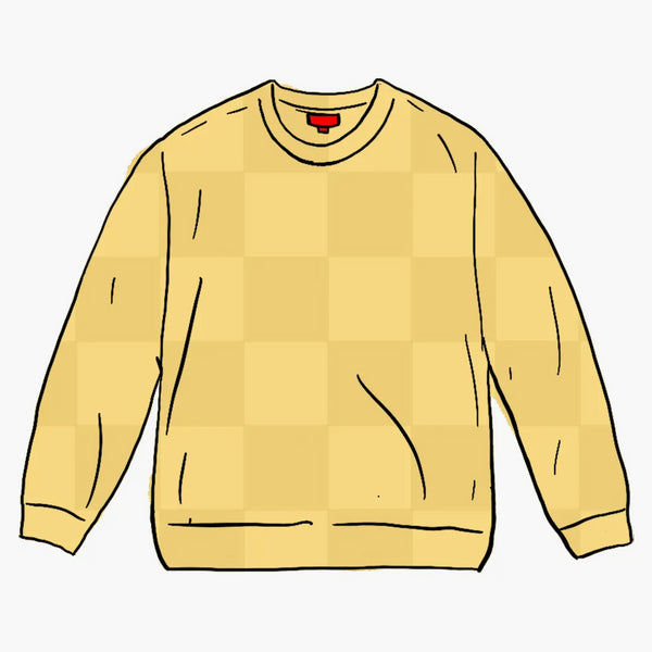 Supreme Tonal Checkerboard liten låda tröja gul