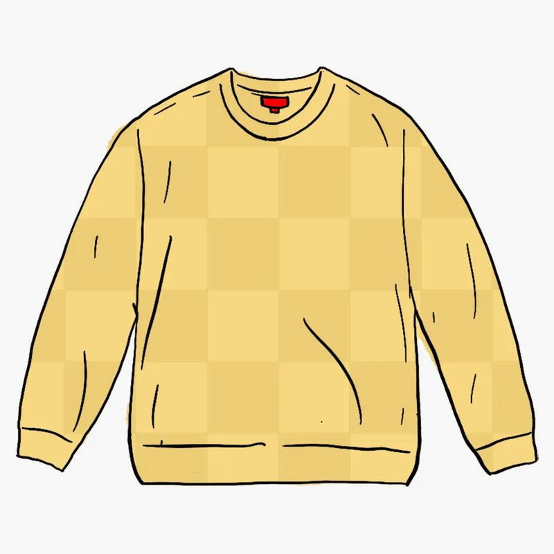Supreme Tonal Checkerboard liten låda tröja gul