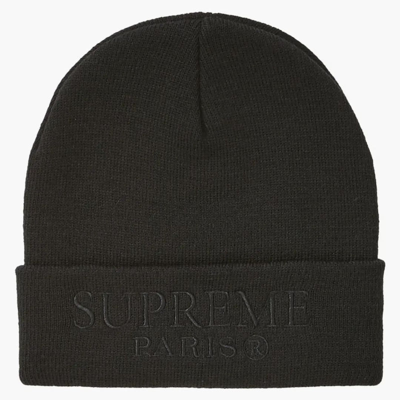 Supreme Tonal Logo Beanie Black