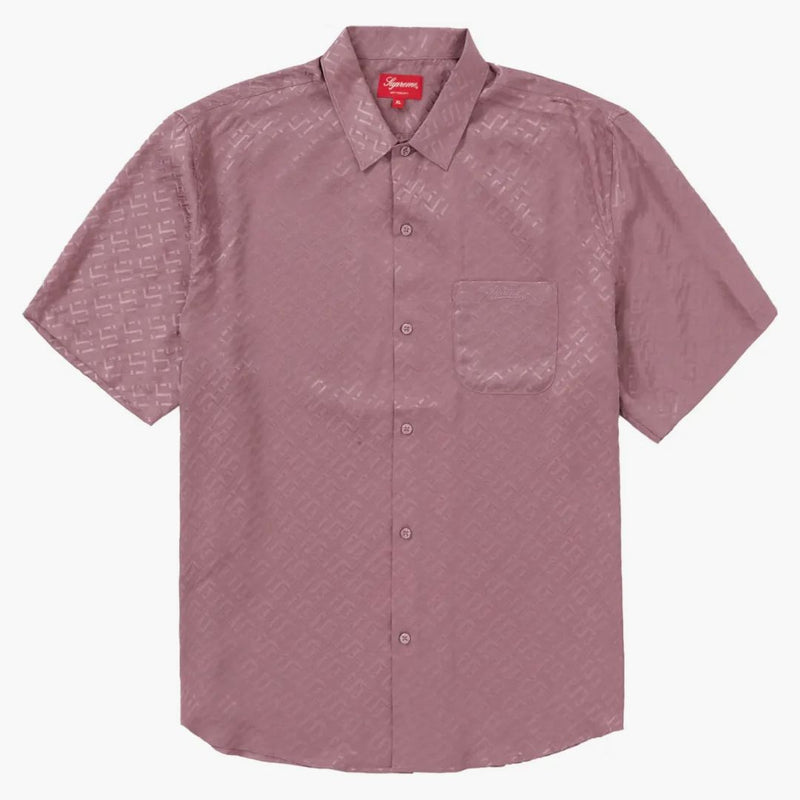 Supreme Tonal Monogram Silk S/S Shirt Dusty Purple