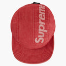 Supreme Top Logo Denim Camp Cap Red