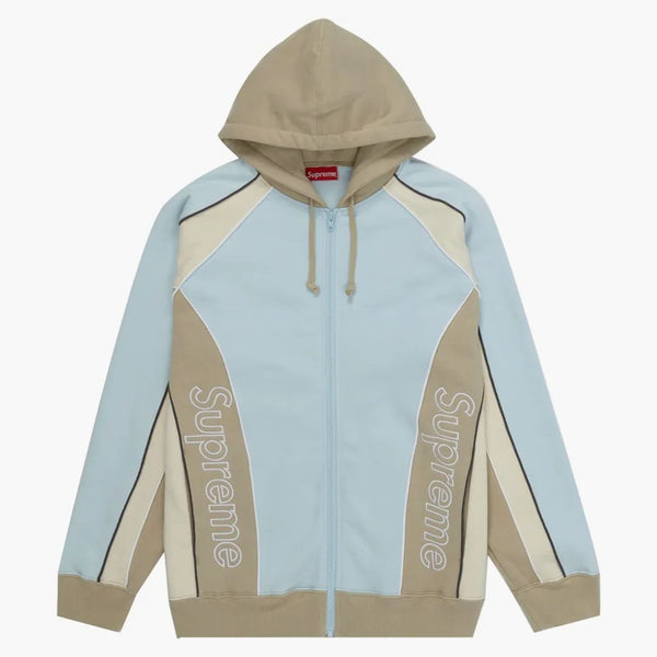 Nejvyšší stopa obložený zip Up Hooded Mikina bledě modrá